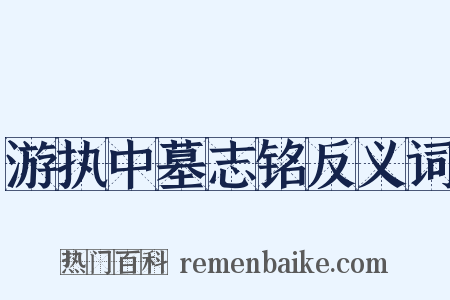 游执中墓志铭反义词是什么意思的图片